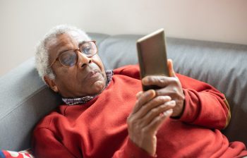 Older man on the phone
