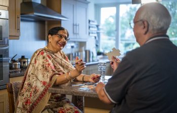 Older couple playing a game